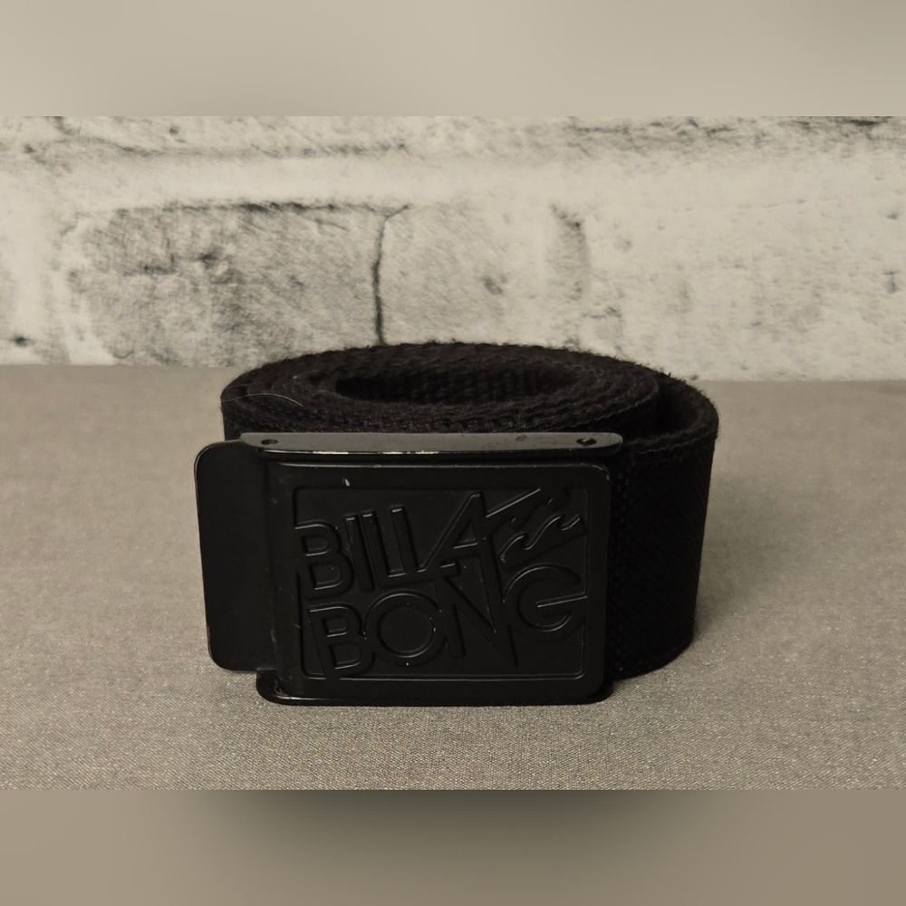 Billabong Black Web Belt Logo Buckle Skate Surf Streetwear Small